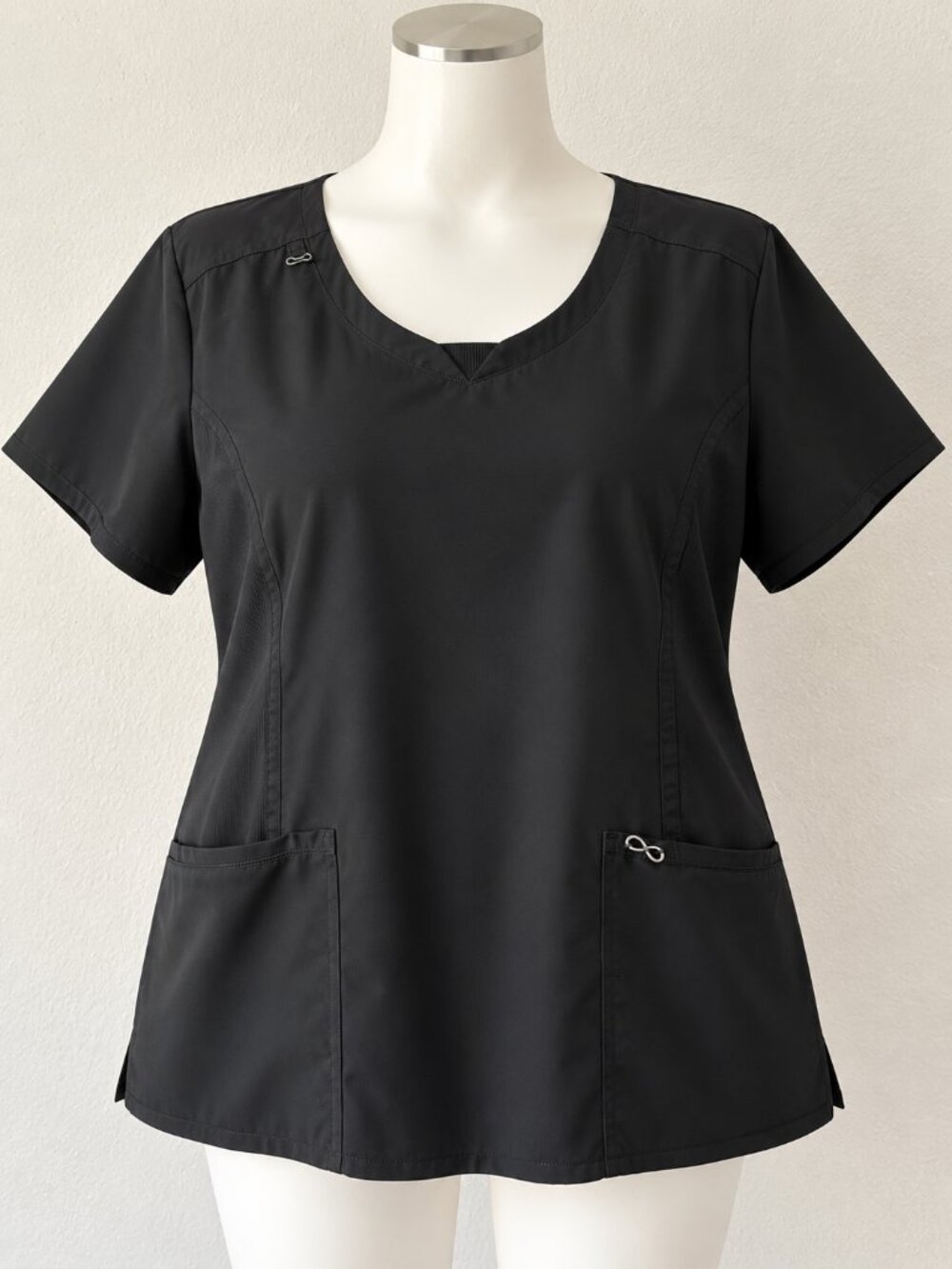 Cherokee Infinity Scrub Top 3XL Black Stretch Medical Nursing Pockets